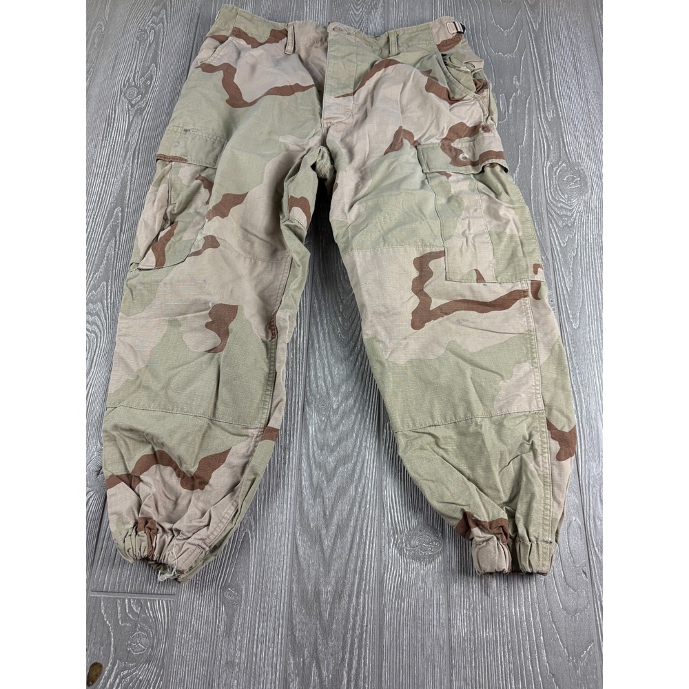 US Military Desert Camo Cargo Pants Mens Medium Short Beige Tan 24 Inseam